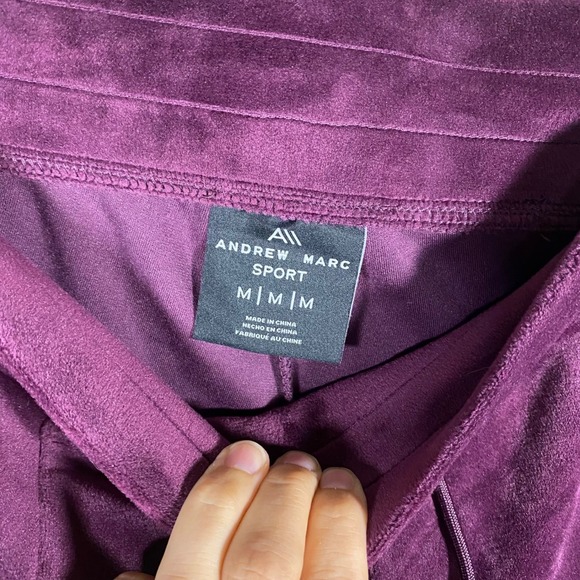 NWT Andrew Marc Sport‎ Velour Lounge Pants Plum Velvet Womens Medium - Picture 6 of 15